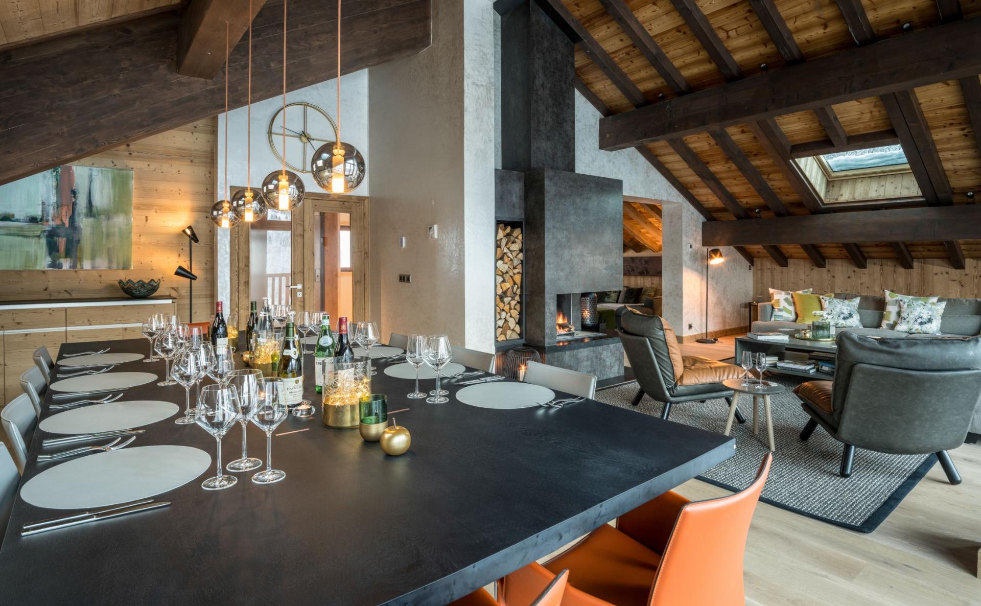 Dining table by the fire