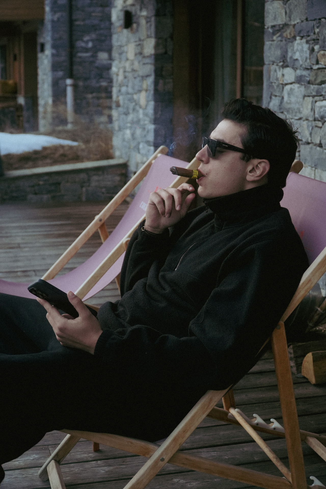 A cigar on the terrace at The Alpine Affair 2025